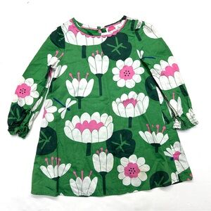 Mini Boden Green and Pink Floral Kids Dress